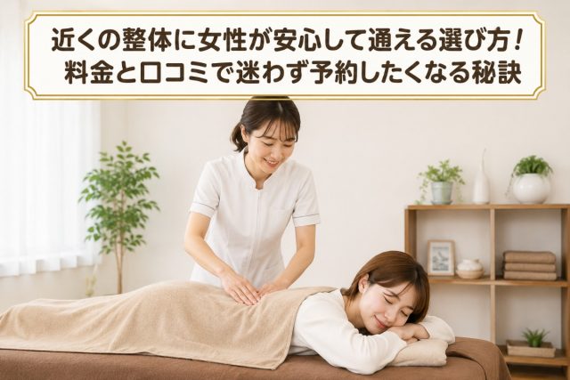近くの整体に女性が安心して通える選び方！料金と口コミで迷わず予約したくなる秘訣