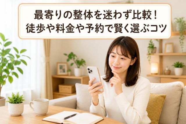 最寄りの整体を迷わず比較！徒歩や料金や予約で賢く選ぶコツ