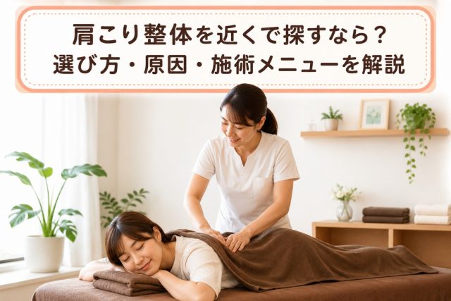 肩こり整体を近くで探すなら？選び方・原因・施術メニューを解説